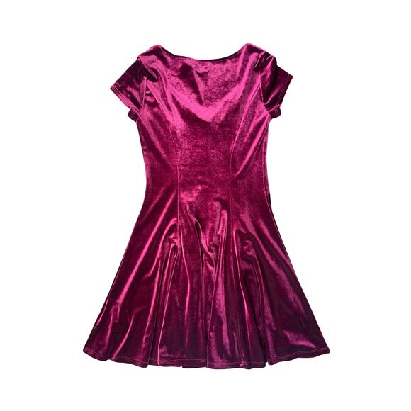 Kimchi Blue Urban Outfitters Maroon Velvet Stretch Sweetheart Mini Dress - XS - Picture 8 of 16